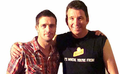 BEST JOB: Troy Rowlands and Aussie cricketer Gavin Robertson at the Muster last year. BEST JOB: Troy Rowlands and Aussie cricketer Gavin Robertson at the Muster last year.